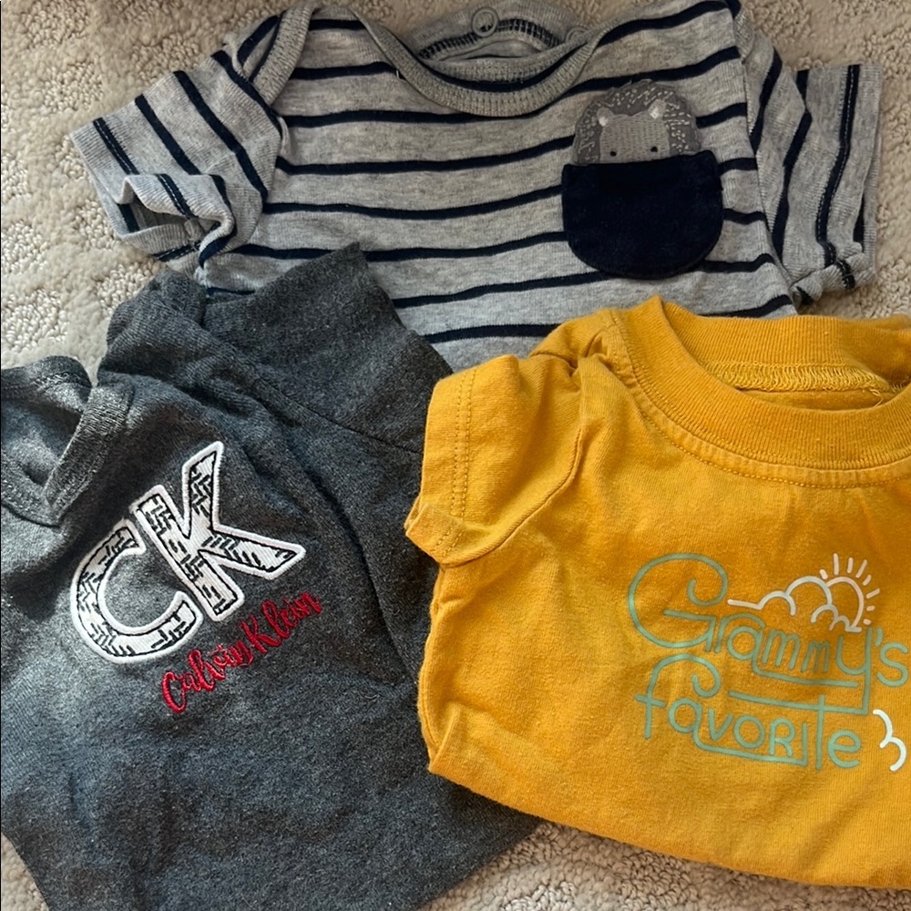 IC COLLECTION Kids Gray and Yellow Tees Set